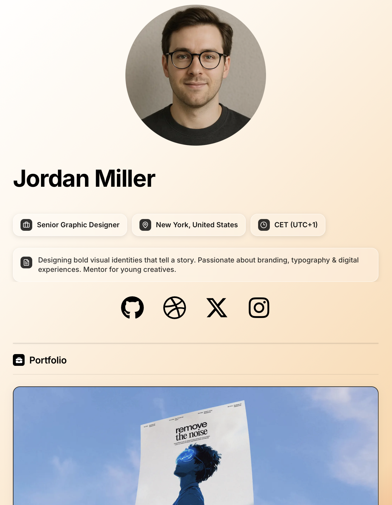 Professional Card Example